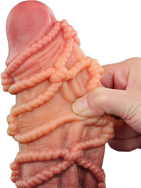 LoveToy: Dual-layered Silicone Cock with Rope, 24.5 cm