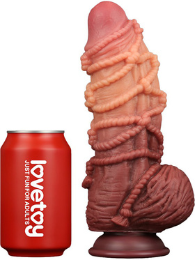 LoveToy: Dual-layered Silicone Cock with Rope, 24 cm