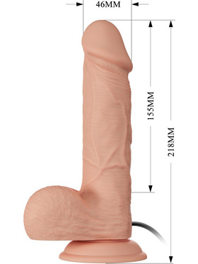 Beautiful Bahamut: Slide-Skin Vibrating Dildo, 22 cm, ljus