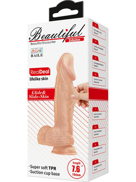 Beautiful Zebulon: Glide & Slide-Skin Dildo, 19 cm