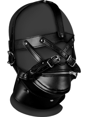 Ouch!: Xtreme Head Harness with Zip-up Mouth & Lock