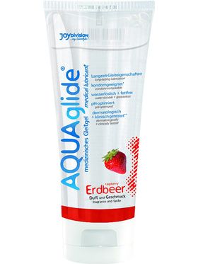 JoyDivision Aquaglide: Vannbasert Glidemiddel Jordbær, 100 ml