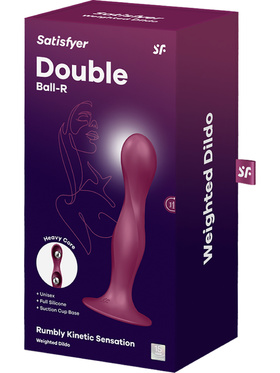 Satisfyer: Double Ball-R, Weighted Dildo, rød