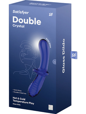 Satisfyer: Double Crystal, Glass Dildo, blå