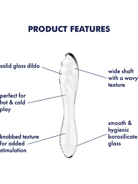 Satisfyer: Dazzling Crystal 1, Glass Dildo, gjennomsiktig