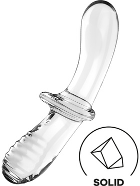 Satisfyer: Double Crystal, Glass Dildo, gjennomsiktig