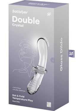 Satisfyer: Double Crystal, Glass Dildo, gjennomsiktig