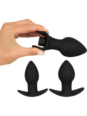 Black Velvets: Butt Plug Set, 3 Plugs & 1 Bullet