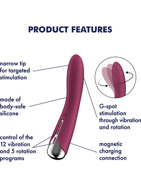 Satisfyer: Spinning Vibe 1, Rotating Vibrator, rød