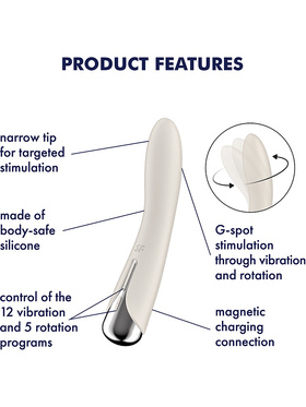 Satisfyer: Spinning Vibe 1, Rotating Vibrator, hvit