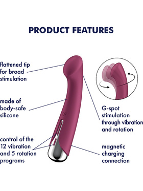 Satisfyer: Spinning G-Spot 1, Rotating Vibrator, rød