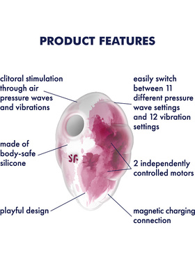 Satisfyer: Cloud Dancer, Double Air Pulse Vibrator, rød/hvit