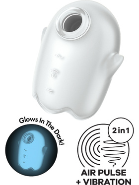 Satisfyer: Glowing Ghost, Double Air Pulse Vibrator, hvit