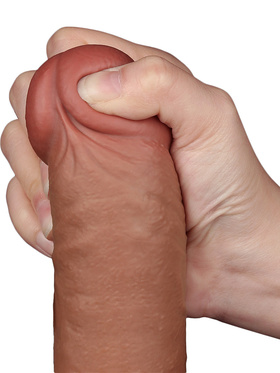 LoveToy: Sliding-Skin Dildo, 24 cm, brun