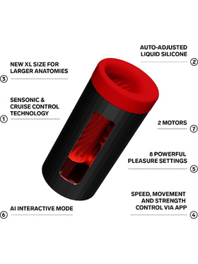 LELO: F1S V3 XL Pleasure Console Masturbator, rød