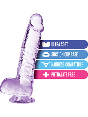 Naturally Yours: Crystalline Dildo, 15 cm, lilla