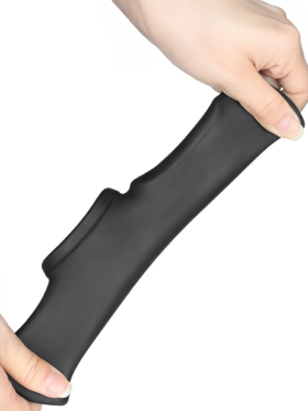 LoveToy: Vibrating Knights Ring Sleeve, Silk, svart
