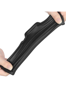 LoveToy: Vibrating Knights Ring Sleeve, Ridge, svart