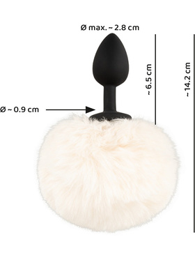 You2Toys: Fluffy Bunny Tail Butt Plug, small, hvit