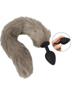 You2Toys: Long Fluffy Tail Butt Plug, grå
