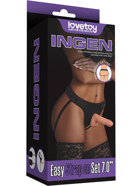 LoveToy: Easy StrapOn Set, 18 cm, lys