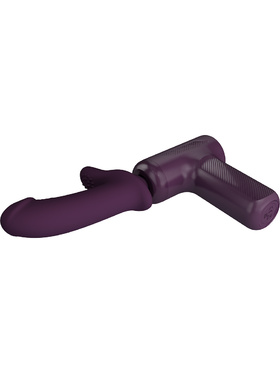 Pretty Love: DJ Scholar, Massage Gun with Dildo, lilla 