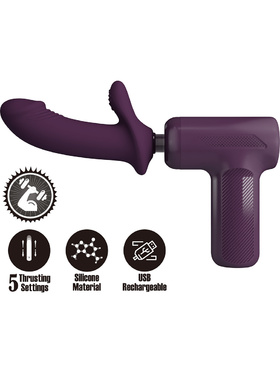 Pretty Love: DJ Scholar, Massage Gun with Dildo, lilla 