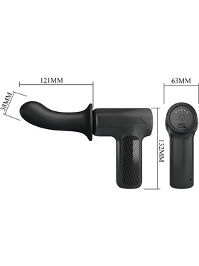 Pretty Love: DJ Doctor, Massage Gun with Dildo, svart
