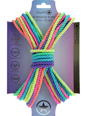 Ouch!: Polyester Bondage Rope, 10m, multifarge