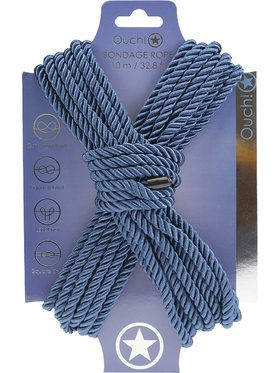 Ouch!: Polyester Bondage Rope, 10m, mørkblå