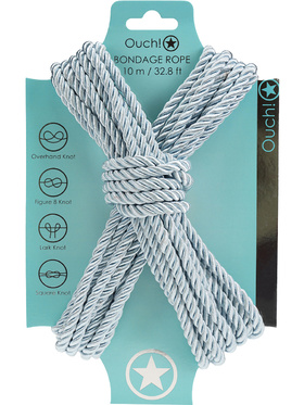 Ouch!: Polyester Bondage Rope, 10m, lysblå