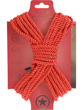 Ouch!: Polyester Bondage Rope, 10m, rød