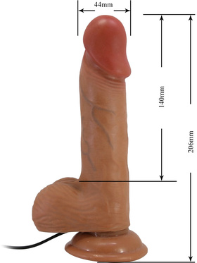 Beautiful Catoblepas: Slide-Skin Vibrating Dildo, 21 cm, mørk