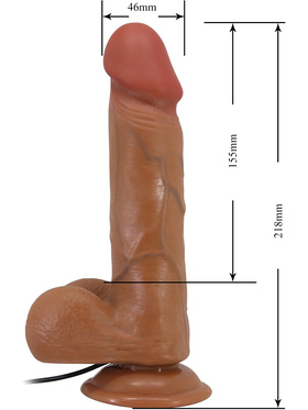 Beautiful Bahamut: Slide-Skin Vibrating Dildo, 22 cm, mørk