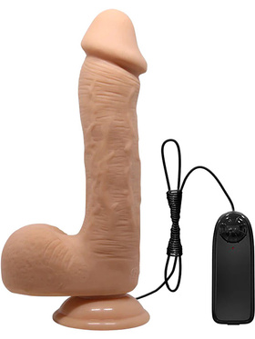 Beautiful Johnson: Realistisk Dildovibrator med Sugekopp, 23 cm, lys