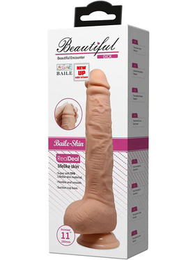 Beautiful Dick: Realistisk Dildovibrator med Sugekopp, 28 cm, lys