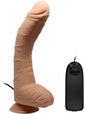 Beautiful Alex: Realistisk Dildovibrator med Sugekopp, 28 cm, lys