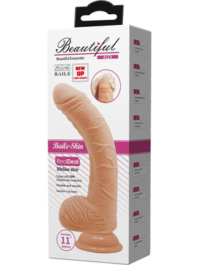 Beautiful Alex: Realistisk Dildovibrator med Sugekopp, 28 cm, lys