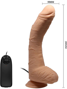 Beautiful Alex: Realistisk Dildovibrator med Sugekopp, 28 cm, lys