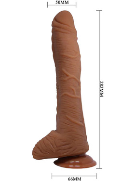 Beautiful Alex: Realistisk Dildo med Sugekopp, 28 cm, mørk