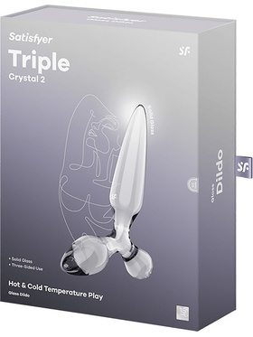 Satisfyer: Triple Crystal 2, Glass Dildo, gjennomsiktig