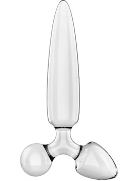 Satisfyer: Triple Crystal 1, Glass Dildo, gjennomsiktig