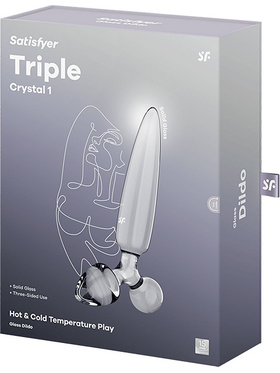Satisfyer: Triple Crystal 1, Glass Dildo, gjennomsiktig