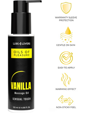 Lube4Lovers: Oils Of Pleasure, Vanilla Massage Oil, 120 ml Lube4Lovers: Oils Of Pleasure, Vanilla Massage Oil, 120 ml