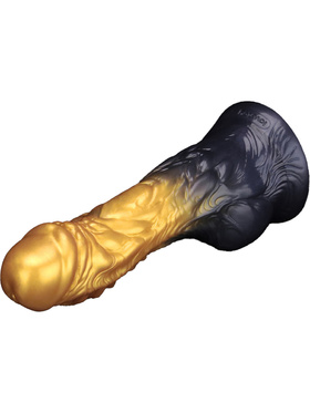 LoveToy: Aerosx, Dual Density Inflatable Dildo, 21 cm, gull/svart