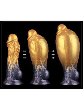 LoveToy: Aerosx, Dual Density Inflatable Dildo, 21 cm, gull/svart