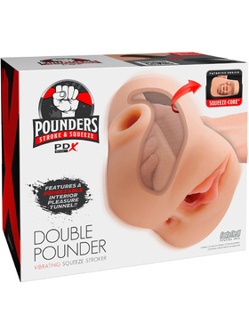 Pipedream PDX Plus: Double Pounder, Vibrating Squeeze Stroker Pipedream PDX Plus: Double Pounder, Vibrating Squeeze Stroker