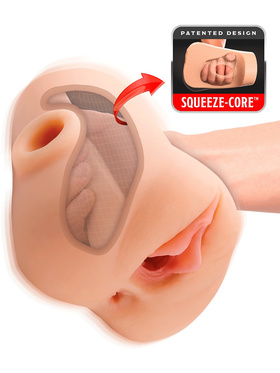 Pipedream PDX Plus: Double Pounder, Vibrating Squeeze Stroker Pipedream PDX Plus: Double Pounder, Vibrating Squeeze Stroker