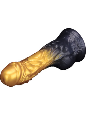 LoveToy: Aerosx, Dual Density Inflatable Dildo, 19 cm, gull/svart