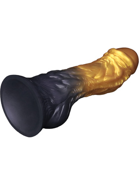 LoveToy: Aerosx, Dual Density Inflatable Dildo, 19 cm, gull/svart